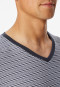 Schlafanzug lang Streifen graphit - Long Life Soft