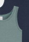 Tanktops set van 2 groen/donkerblauw - 95/5