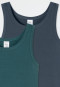Tank Tops, 2-pack, dark blue/green - 95/5