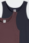 Tank Tops, 2-pack, dark blue/cocoa brown - 95/5