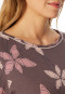 Schlafanzug lang Bündchen Blumen mauve - Comfort Nightwear