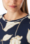 Long Pyjamas with Cuffs, Floral Print, Deep Sea Blue - Comfort Nightwear