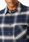 Pyjama Webware Flanell nachtblau kariert - Selected Premium Warming