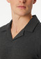Schlafanzug lang Interlock Polokragen dunkelgrau-meliert - Selected Premium Warming