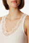 Trägertop Feinripp Nadelzug Spitze off-white - Revival Marie