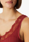 Strap top fine rib needle out structure dark red - Revival Marie