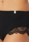 Midi panty fine rib needle out structure lace black - Revival Marie