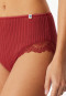 Midi panty fine rib needle out structure lace dark red - Revival Marie