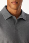 Schlafanzug kurz Streifen Hemdkragen nachtblau - Selected Premium Jacquard