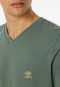 Pyjama korte v-hals palm kaki - 95/5