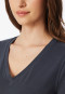 Shirt kurzarm tiefer V-Ausschnitt graphit - Mix+Relax