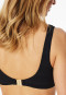 Bustier bikini top jersey recycled stripes black - aqua