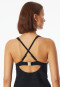 Tankini top jersey recycled stripes black - aqua