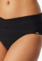 Bikini briefs retro jersey recycled stripes black - aqua