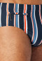 Swimming trunks with zipped pocket knitwear recycled stripes midnight blue - Aqua