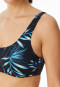 Bustier bikinitop jersey gerecycled palmbomen multicolour - Aqua
