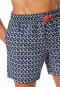 Swim trunks woven fabric recycled midnight blue patterned - Aqua