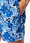 Swim trunks woven fabric recycled flowers multi-colored- Aqua