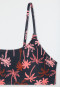 Bustier bikini recycled knitwear SPF40+ palm trees multicolor - aqua
