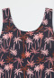 Swimsuit knitwear recycled SPF40+ school sports palm trees multicolor - aqua