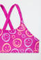 Bikini gebreide stof SPF40+ Smileys fuchsia - Aqua