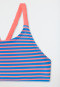 Bustier bikini recycled knitwear SPF40+ stripes aquarium - Aqua