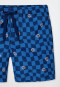 Zwemshorts geweven stof SPF40+ ruitjes smiley indigo - Aqua