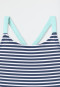Swimsuit knitwear recycled SPF40+ stripes white&stripes - aqua