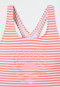 Swimsuit knitwear recycled SPF40+ school sports stripes pink - aqua