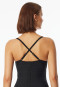 Swimsuit jersey recycled stripes black - aqua
