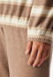 Schlafanzug lang Frottee Bündchen Ringel taupe-meliert - Casual Essentials