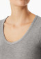 Shirt kurzarm V-Ausschnitt grau-meliert - Premium Warming