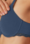Bra with lace cups, deep blue - Unique Cotton