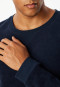 Pyjama lang velours manchetten in nachtblauw - selected! Premium Warming