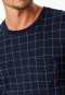 Lange pyjama manchetten nachtblauw geruit - Fine Interlock