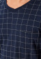 Nachthemd lange mouwen interlock donkerblauw geruit - Fine Interlock