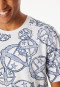 Shirt korte mouw statement print wit-blauw - SCHIESSER 150 Years