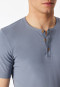 Henley shirt korte mouw knoopsluiting blauwgrijs - Rib Essentials