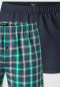 Boxershorts 2er-Pack Webware kariert gemustert blau/ grün - Boxershorts Multipacks