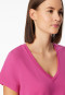 Shirt met korte mouw en v-hals fuchsia - Mix+ Relax