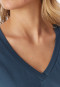 Short-Sleeve V-Neck Shirt, Deep Blue - Mix+ Relax