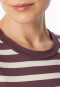Camicia da notte a manica lunga a righe color cacao - Casual Nightwear