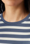 Camicia da notte a manica lunga a righe blu-grigio - Casual Nightwear