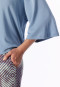 3/4-long Interlock Pyjamas, Grey-Blue - Modern Nightwear