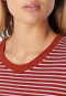 Schlafanzug lang Frottee Bündchen Ringel gebrannter Ziegel - Casual Essentials