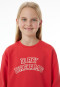 Lange pyjama van sweatshirtstof met manchetten, levendig rood - Nightwear