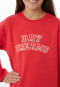 Nachthemd met lange mouwen, van sweatshirtstof, met manchetten, levendig rood - Nightwear