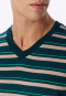 Schlafanzug kurz Ringel tiefseegrün - Casual Nightwear