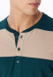 Pigiama lungo con polsini a righe, verde mare profondo - Casual Nightwear