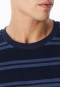Schlafanzug lang Frottee Bündchen Ringel deep sea blue - Casual Nightwear